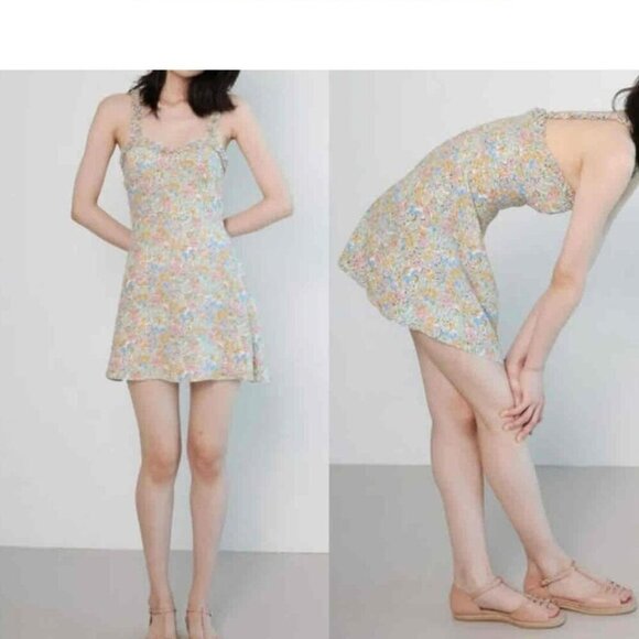Zara Colorful Floral Mini Dress- Size M NEW WITH TAG! - Picture 4 of 8